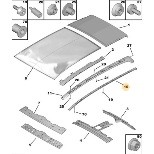 Orijinal 5008 Tavan tas Sa T87   8320N0