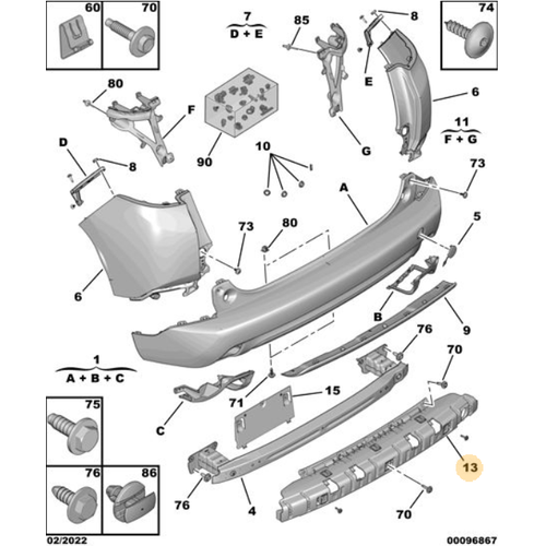 Orijinal 2008 Arka Tampon Mesnedi A94F   9808626980