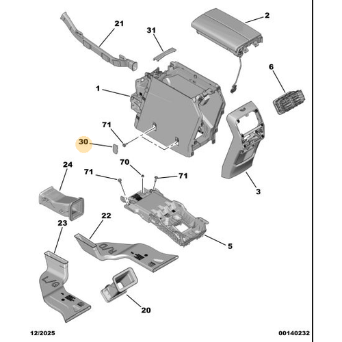 Orijinal Konsol Ba�lant� Kapa��   Peugeot - 5008 P74 GT  98005128ZD