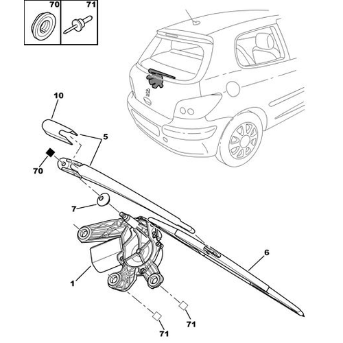 ORIJINAL 307 Arka Silecek Kolu   6429T1