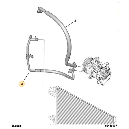 Orijinal Klima Kompres�r-Radyat�r Borusu   Peugeot - 5008 P74 GT   9842775280