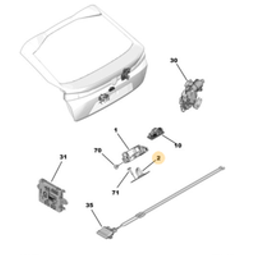 Orijinal Bagaj Kapa�� Kilidi Kar��l��� DS4 408 5008 (P74) GT  9843689580