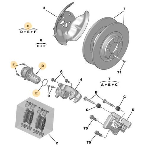 ORIJINAL ARKA KALIPER MOTORU (C4X-C43/208-P21E/2008-P24E)   1643574780