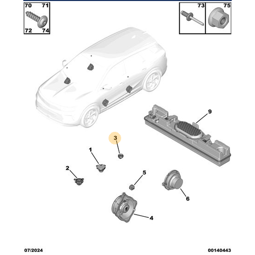Orijinal �n Kap� / G���s Tweeter (Tiz)  Peugeot - 5008 P74 GT   9852569880