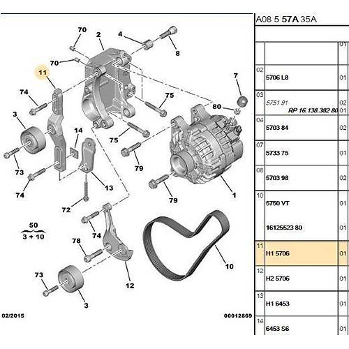 ORIJINAL 307 Alternat�r Gergi Demiri   5706H1