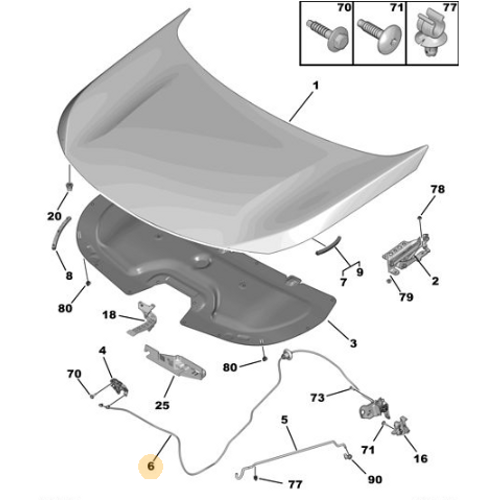 Orijinal  Kaput Kumandas 3008 P84E  5008 P87E   9813562180