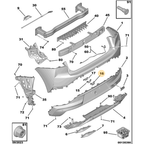 Orijinal DS4 Arka Tampon Kamera Destei  9836278280