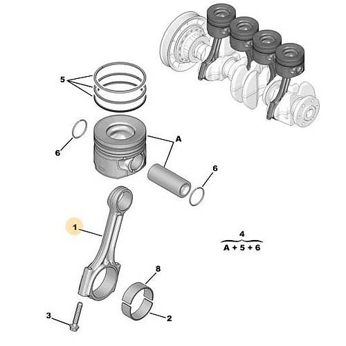 ORIJINAL 1.5 D�ZEL DV5  P�STON KOL  4 B�YEL TAKIMI  1629031680
