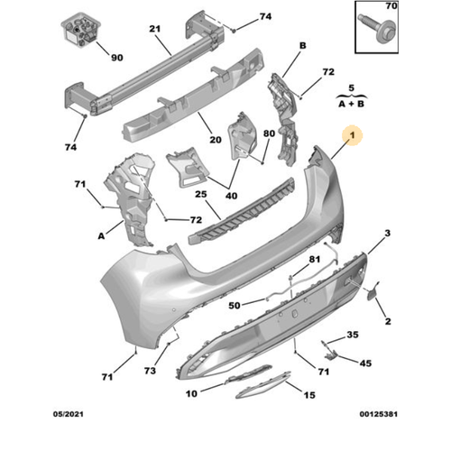 ORIJINAL ARKA TAMPON (308-P5)   168096541T