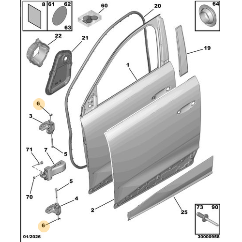 ORIJINAL Kap� Mente�e Klipsi  5008 P74 GT / 307  904444