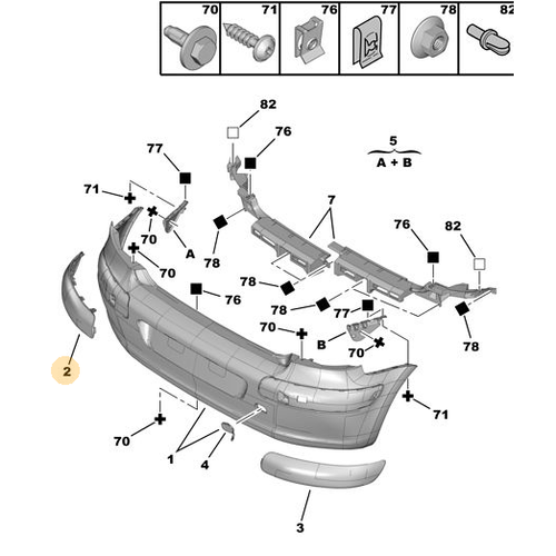 ORIJINAL 307 Sol Arka Tampon Ku�ak 7452P8