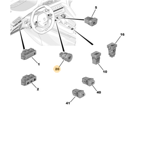 Orijinal Start-Stop  Butonu 3008 P84E 5008 P87E 508 R8  9827217880