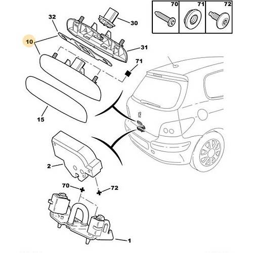 ORIJINAL 307 Arka Bagaj A�ma Kolu - Boyan�r  8726N1