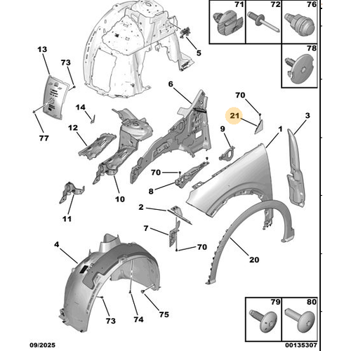 Orijinal �amurluk Kenar Kapa�� - Sol  Peugeot - 5008 P74 GT   9841606580