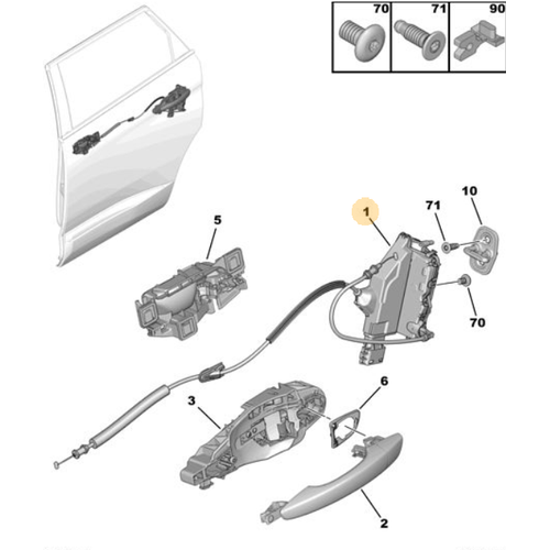 Orijinal 5008 Arka Kap Kilidi Sa P87E   9822829780