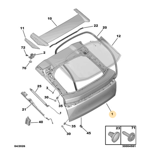 Orijinal Arka Bagaj Kapa�� -Elektrikli  3008 P64 GT   1692373880