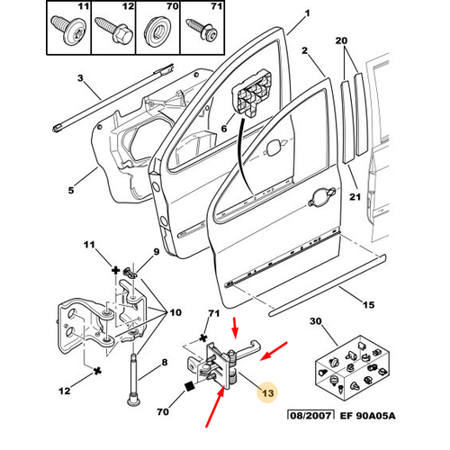 ORIJINAL 307 Kap� Gergisi   9181G7