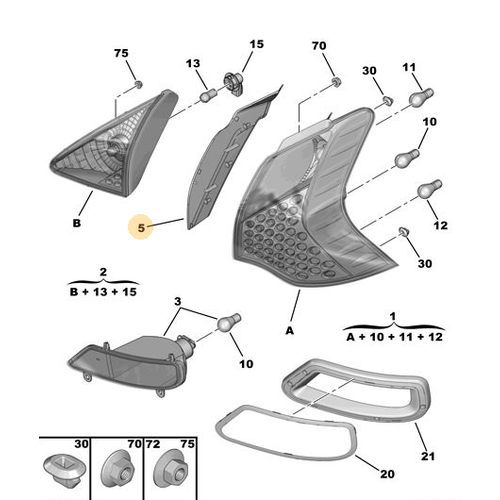 Orijinal Arka Lamba Etei Sa 3008 T84   6351HF