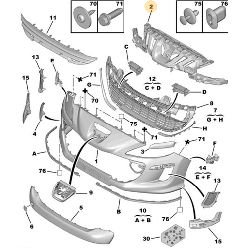 Orijinal Tampon Karkas 308 T7  7416F8