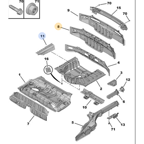 ORIJINAL 307 Arka Panel Sac�    7243V6