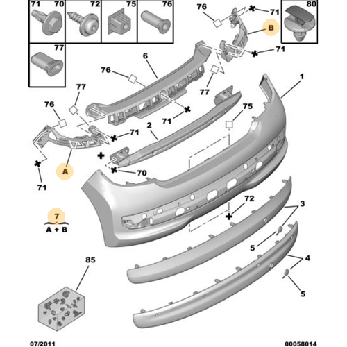 Orijinal 207 Arka Tampon Braket Takm    7416C0