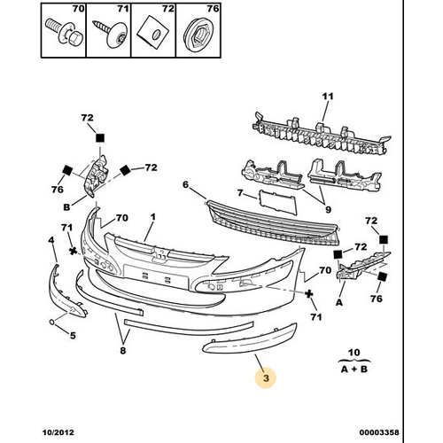 ORIJINAL Sol Tampon Band� 307 Eski Kasa 7452P4