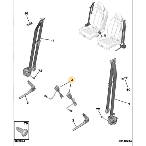 Orijinal Emniyet Kemeri Tokas�  Peugeot - 5008 P74 GT   9841281480