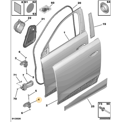 Orijinal Alt Kap� Mente�esi - Sol  Peugeot - 5008 P74 GT 1686625180