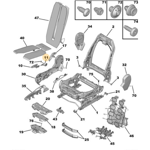 Orijinal  Koltuk Ykseltme Kolu Ara Para Sa C5 C84 3008 P84E  5008 P87E  9809640380