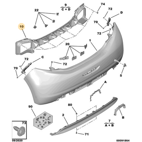 Orijinal 208 Arka Tampon  skeleti   1607271980