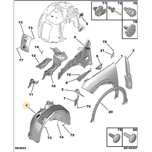 Orijinal Sa� �amurluk Davlumbaz�  Peugeot - 5008 P74 GT   9839752480