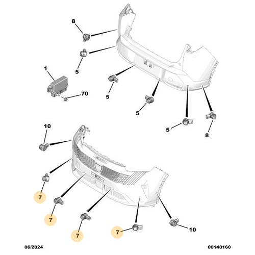 Orijinal  Park Sens�r� 5008 (P74) GT C4 X DS4  DS7 X74 308 P5  2008 P24E 508 R8  Rifter K9 1633559380