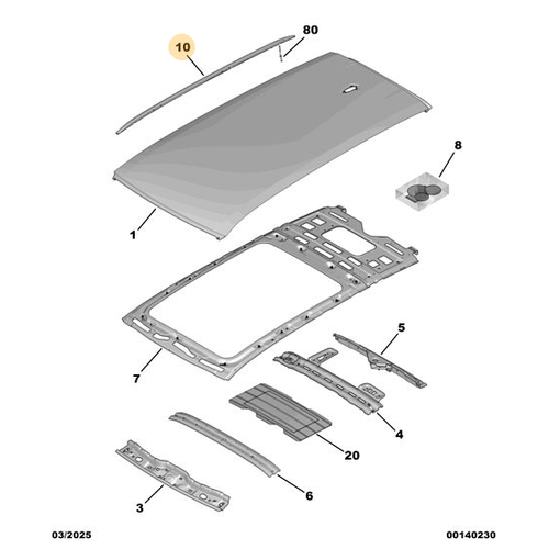 Orijinal Portbagaj Tavan �ubu�u - Sol    Peugeot - 5008 P74 GT  98437710XK