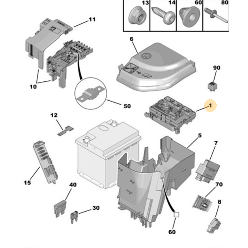 Orijinal Motor Sigorta Kutusu 3008 T84  5008 T87 9807028580