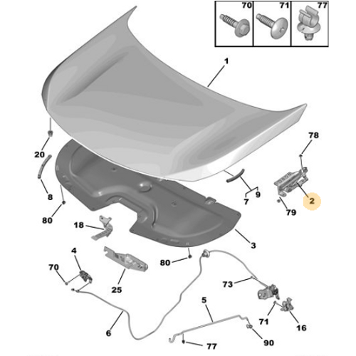 Orijinal Kaput Menteesi Sol  3008  P84E  5008 P87E   9814189880