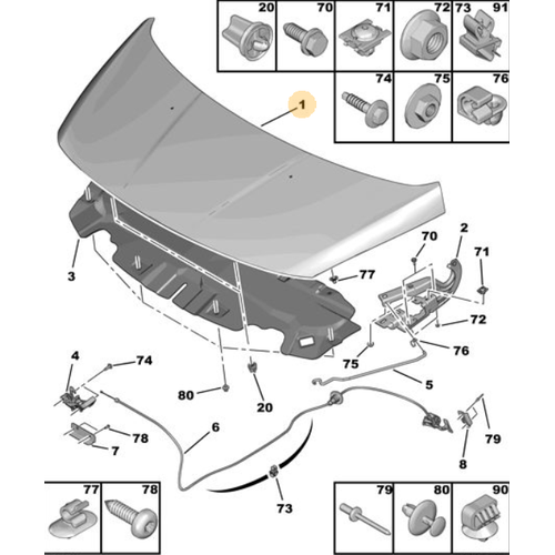 Orijinal Motor Kaputu 3008 T84 7901Q8