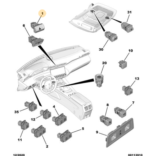 Orijinal 508 Drtl Flar  Butonu R8    98134046ZD