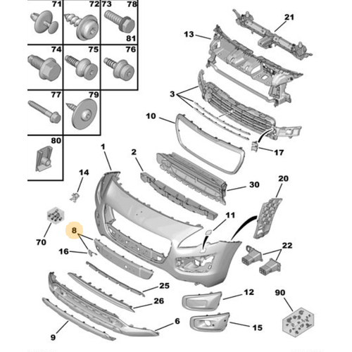 Orijinal  n Tampon zeri Koruyucu 3008  T84  98052126XT