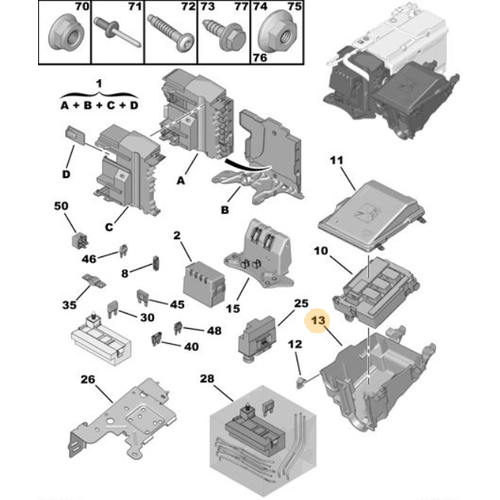 Orijinal Sigorta Kutusu Mesnedi  308 T9 3008 P84E Rifter K9 9804681780