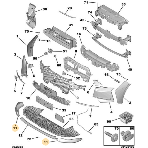 Orijinal DS4 n Tampon talar Sol  983440691T