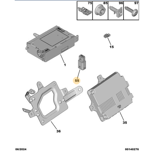Orijinal USB / Medya Ba�lant� Soketi   Peugeot - 5008 P74 GT   98313506VV