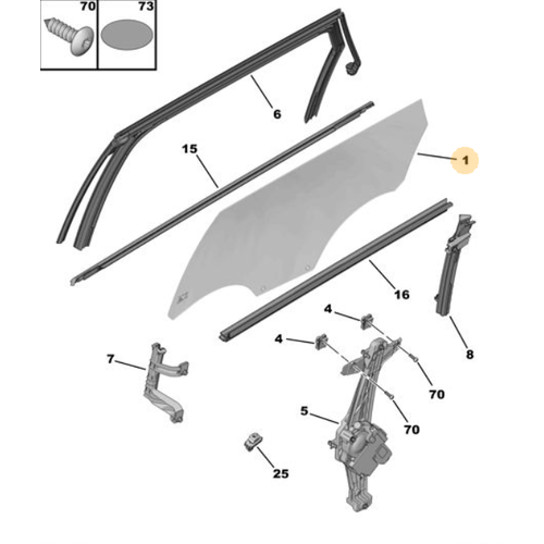 Orijinal 5008 Arka Kap� Cam� Sol P87E   9821234080