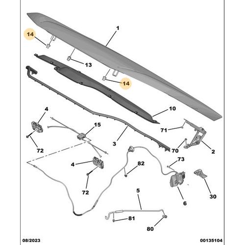 Orijinal Motor Kaputu Destek Takozu 5008 P74 GT C4 X DS4 DS7 208 308 T7 P5 T9 408  3008  P84E  5008 T87  2008 P24E  508 R8  Rifter K9  873388