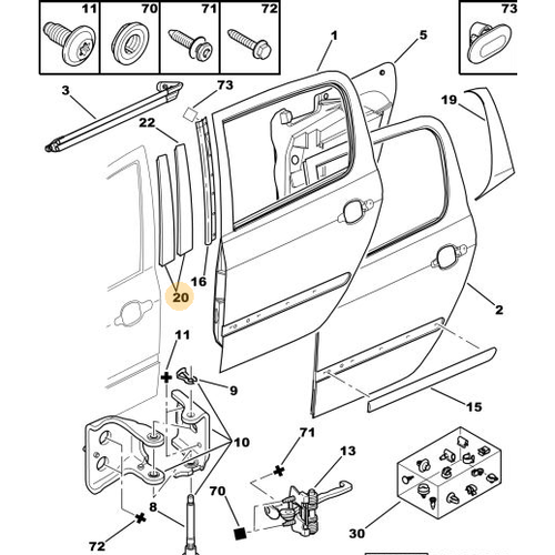 ORIJINAL 307 Sol Kap� Direk Band�  8665E5