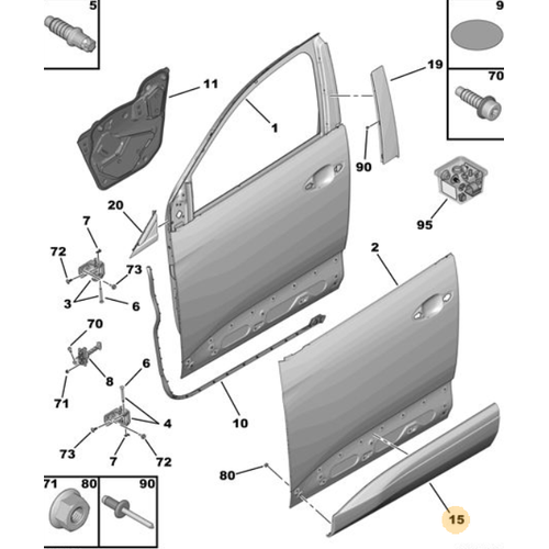 Orijinal  n kap Koruyucu erit Sa 3008  P84E 5008 P87E  98114040Vv