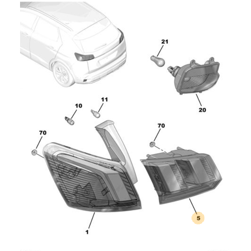 Orijinal 3008 Arka Stop Sa P84E  9810477780