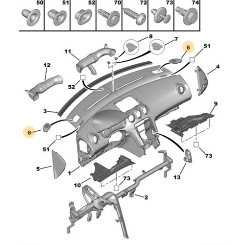 Orijinal Torpido Hoparlr Izgaras Sa 308 T7   8217A9