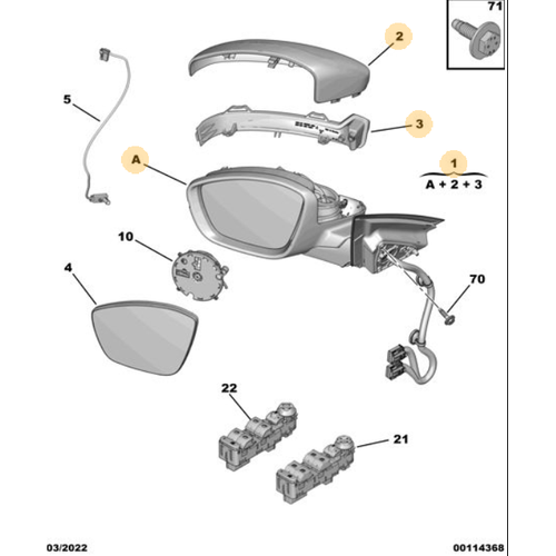 Orijinal 508 D Dikiz Aynas Sol R8    982223069V