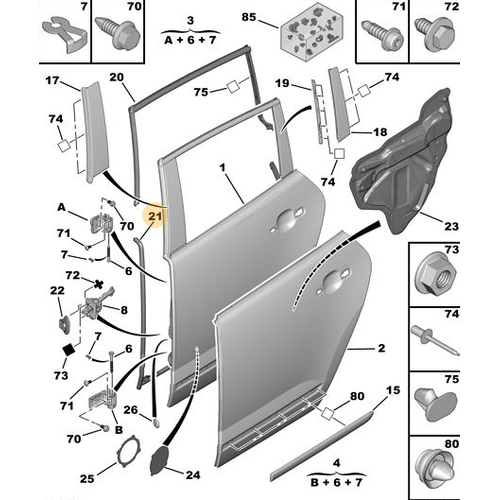 Orijinal Arka Kap Fitili Sa  3008 T84  9025Q2