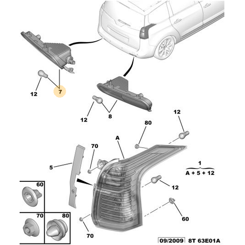 Orijinal Arka Sis Lambas 5008 T87    6350JL